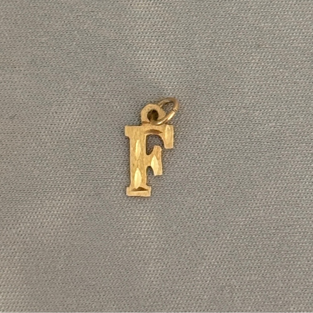 14k Gold Letter F Initial Charm